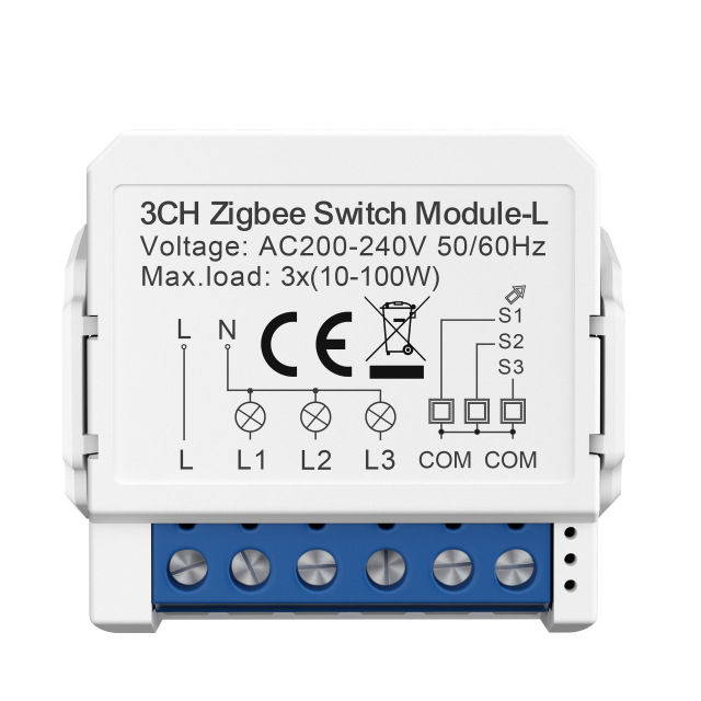 ZigBee  single fire breaker 1/2/3/way light switch mini circuit breaker switch Tuya