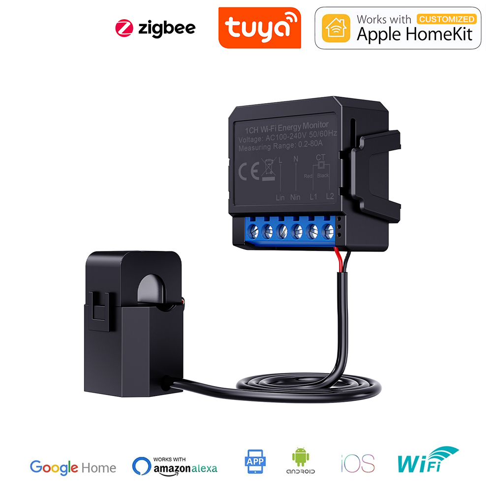 Wifi/ZigBee switch module Smart living electricity meter Wifi smart electricity meter 80A Wifi electricity meter power monitoring module