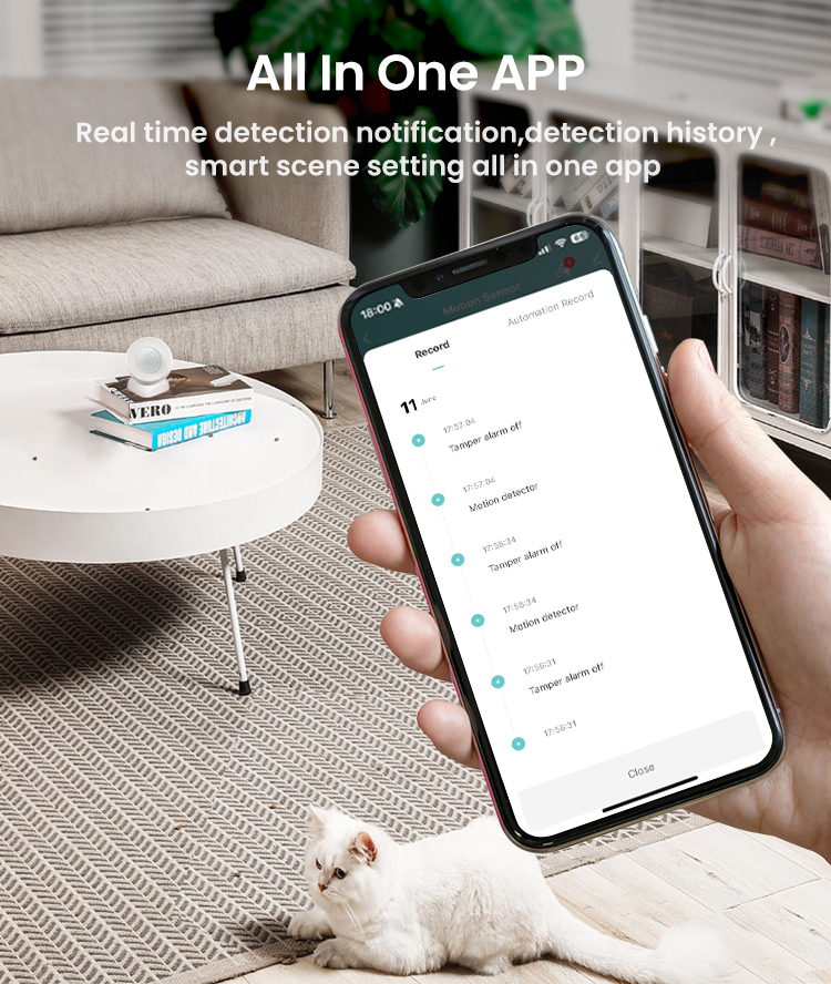 Tuya smart ZigBee detects motion and sends alerts Tuya smart ZigBee wireless PIR motion sensor