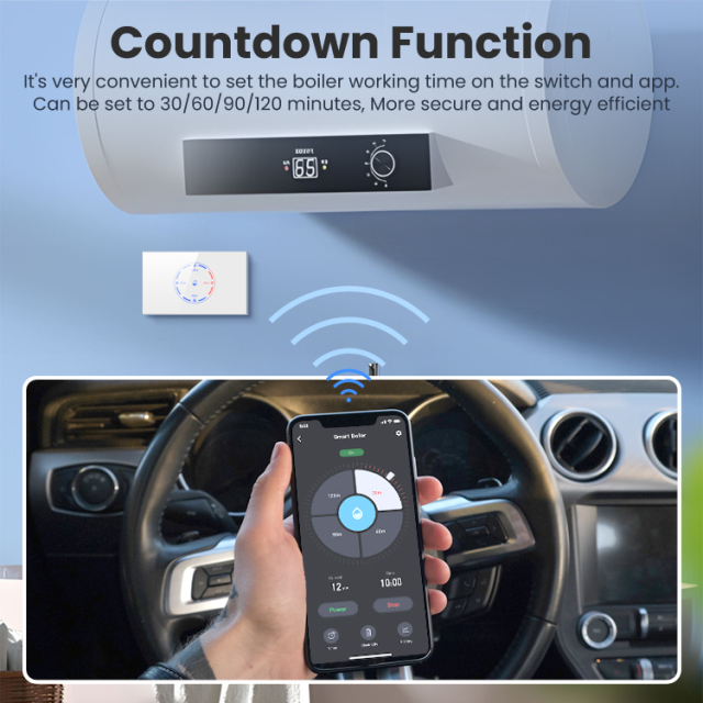 Tuya Wifi smart glass panel smart water heater switch