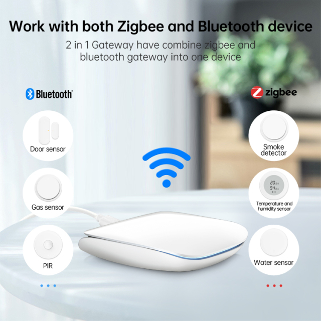 Smart ZigBee+ Bluetooth dual-mode wireless gateway Smart home device linkage remote APP control