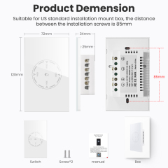 Tuya Wifi smart glass panel smart water heater switch