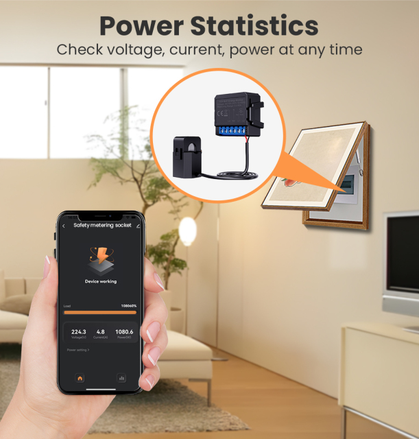 Wifi/ZigBee switch module Smart living electricity meter Wifi smart electricity meter 80A Wifi electricity meter power monitoring module
