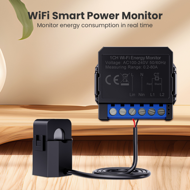 Wifi/ZigBee switch module Smart living electricity meter Wifi smart electricity meter 80A Wifi electricity meter power monitoring module