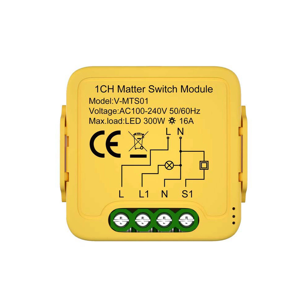 Matter smart switch module DIY light relay switch, suitable for HomeKit, Siri, Alexa, Google Home, SmartThings, Matter light switch smart home automation