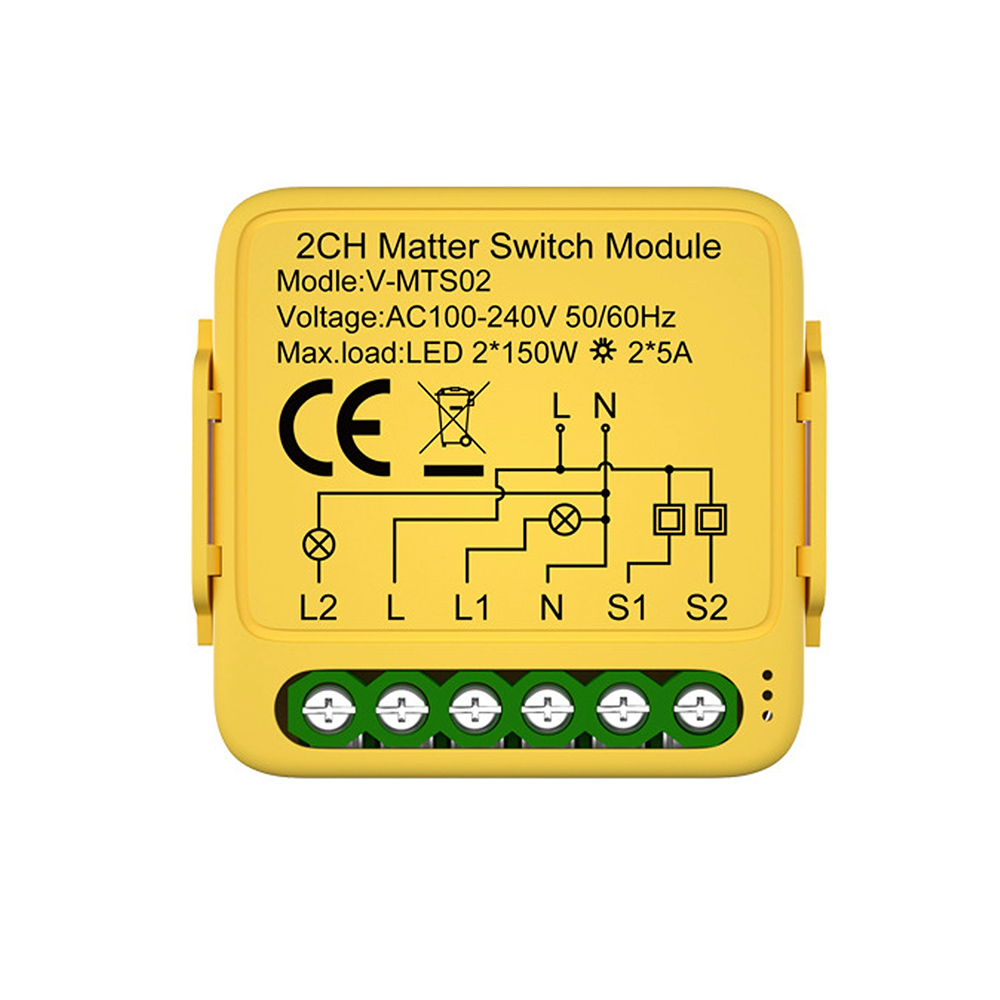 Matter smart switch module DIY light relay switch, suitable for HomeKit, Siri, Alexa, Google Home, SmartThings, Matter light switch smart home automation