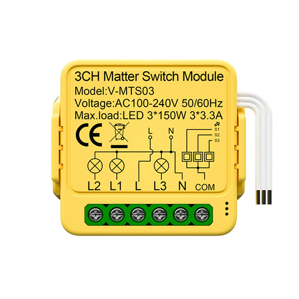 Matter smart switch module DIY light relay switch, suitable for HomeKit, Siri, Alexa, Google Home, SmartThings, Matter light switch smart home automation