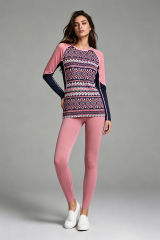 Merino Wool Tencel Blend Activewear Set | Breathable Geometric Jacquard Outdoor Top,Merino Wool Tencel Blend Activewear Set | Breathable Geometric Jacquard Outdoor Top