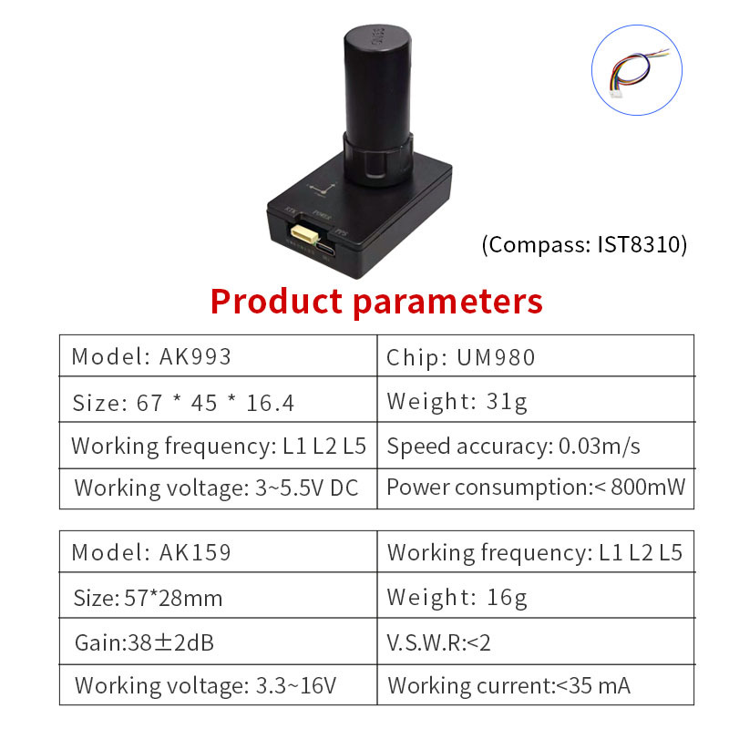 UM980 UM982 IST8310 GNSS module high-precision positioning RTK centimeter open source controller for unmanned driving