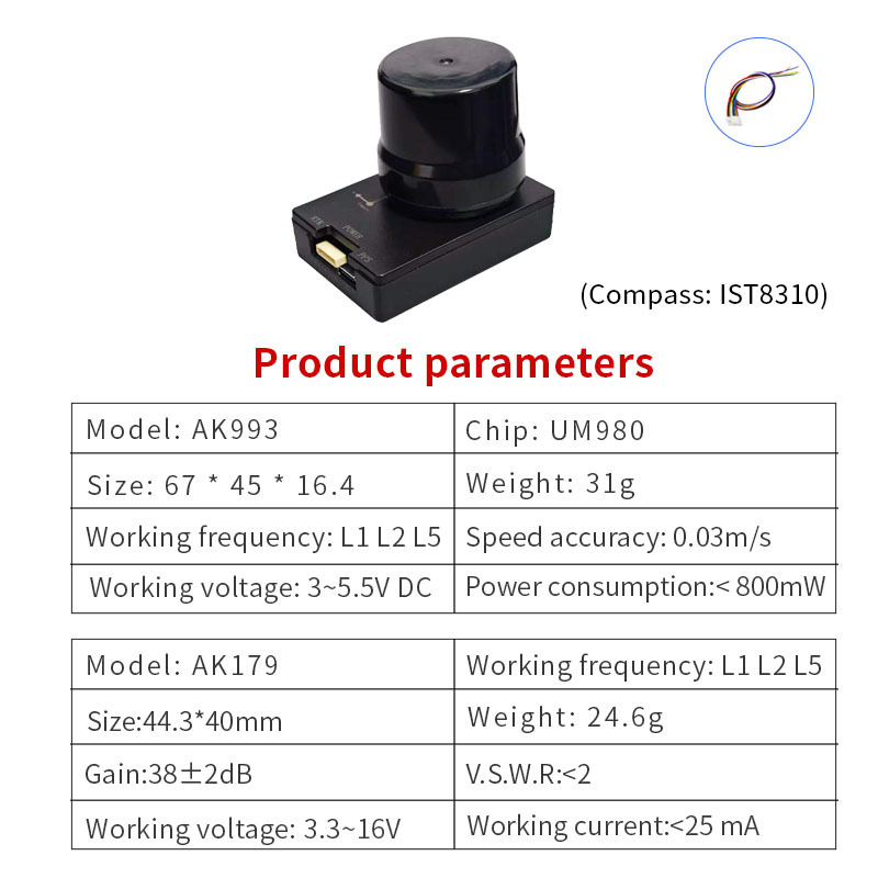 UM980 UM982 IST8310 GNSS module high-precision positioning RTK centimeter open source controller for unmanned driving