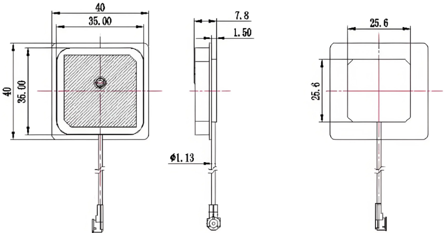 35*35*5mm Ceramic L1 Compact Low-Noise GNSS/GPS Antenna for Vehicle Navigation
