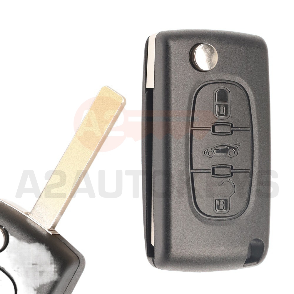 3Buttons 433MHZ ASK ID46 Chip 0523 VA2 Blade Flip Remote Control Car Key for Peugeot Smart Vehicle Blank Car Key Fob