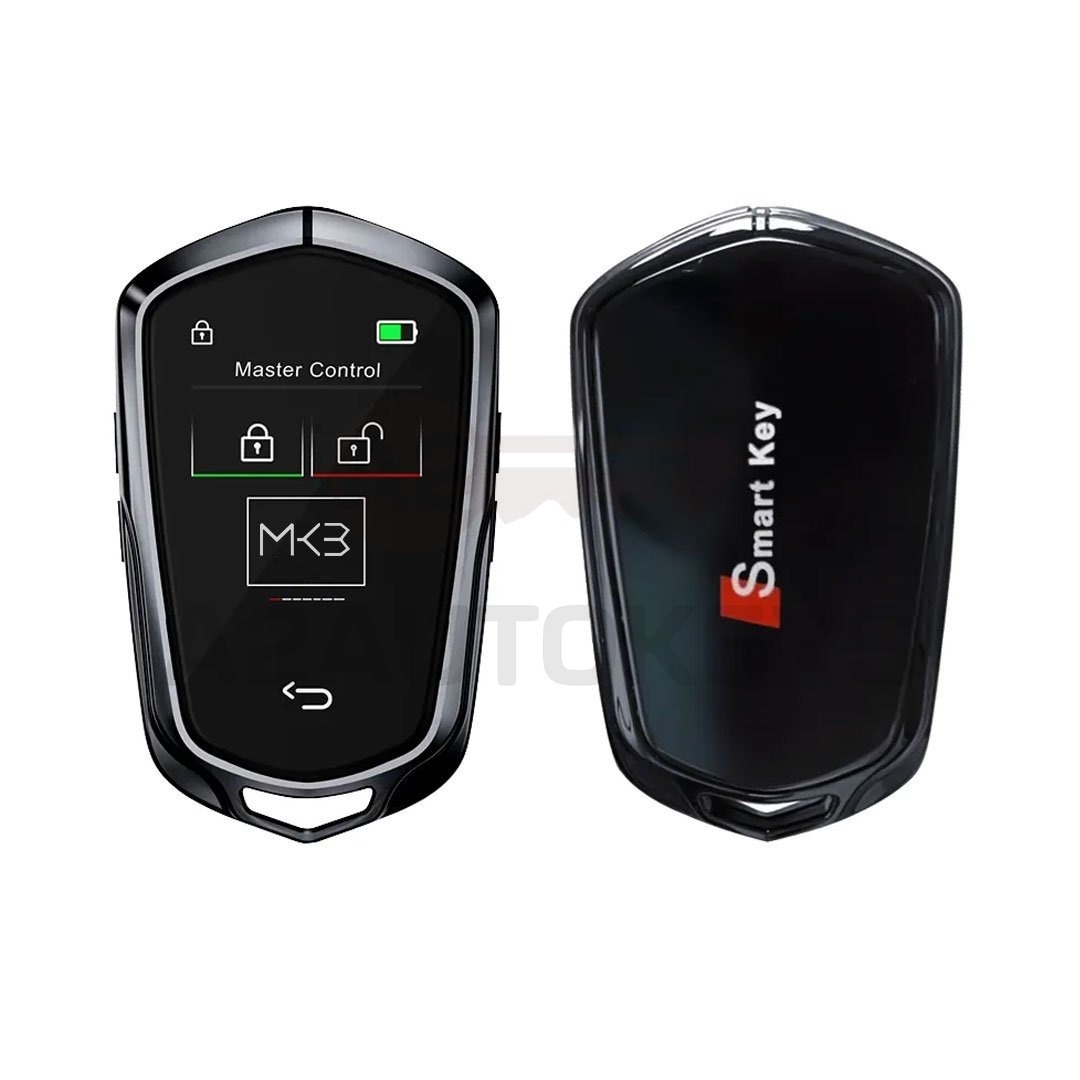 LCD Universal Smart Key Kit With Keyless Entry And IOS Car Cadillac Style Location Tracking System Black Color