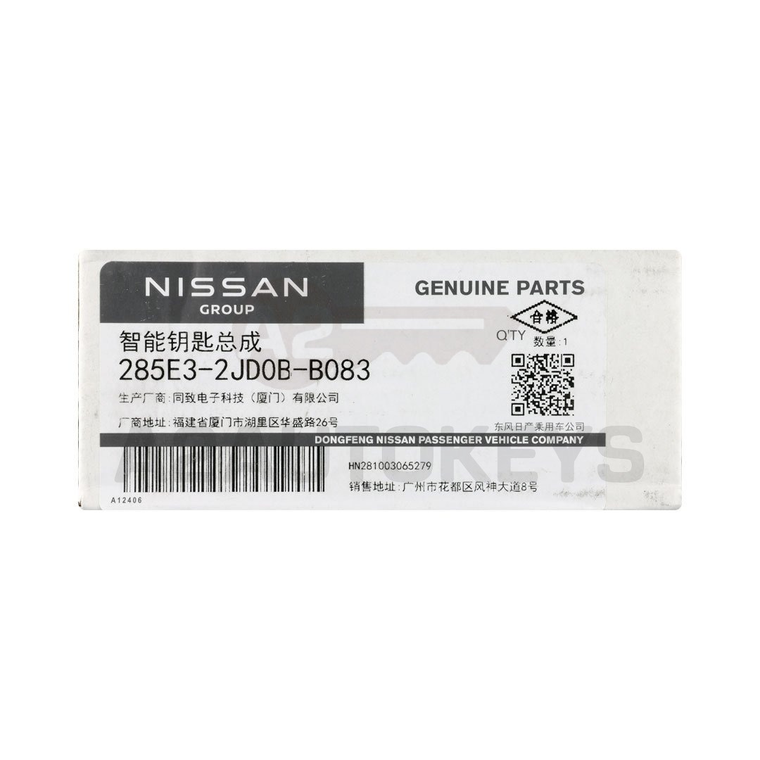 Nissan N7 2026 Genuine Smart Remote Key 3 Buttons 433MHz 285E3-2JD0B