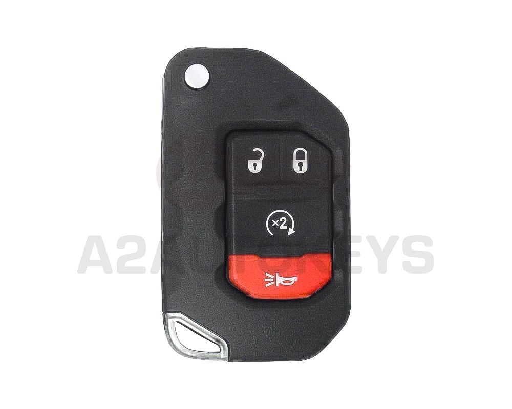 Jeep Wrangler 2018-2025 Original Flip Remote Key 3 + 1 Buttons 433MHz 68416784AA / 68416784AB / 68416784AC / 68416784AD