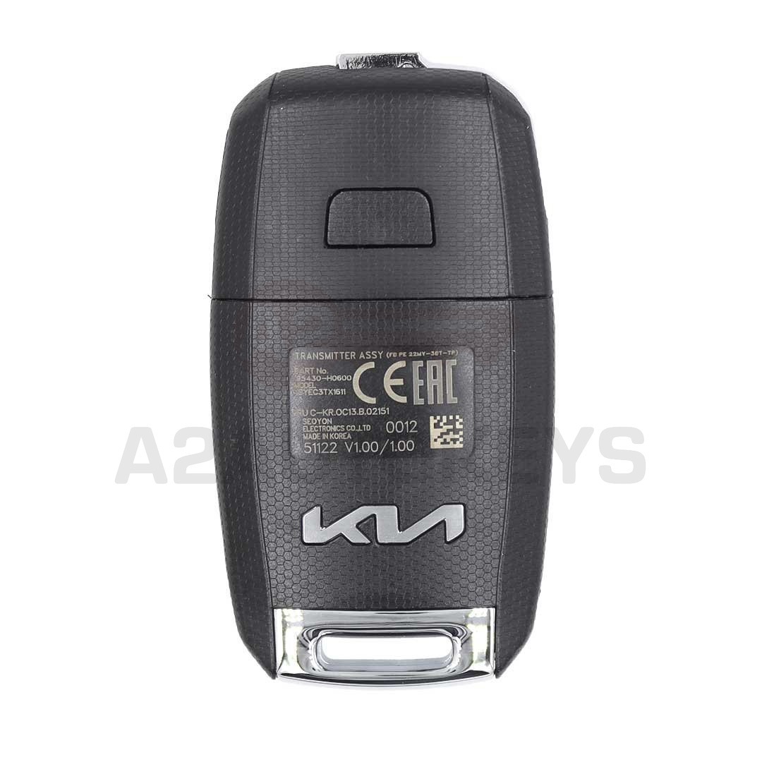 KIA Rio 2021 Genuine Flip Remote Key 3 Buttons 433MHz 95430-H0600
