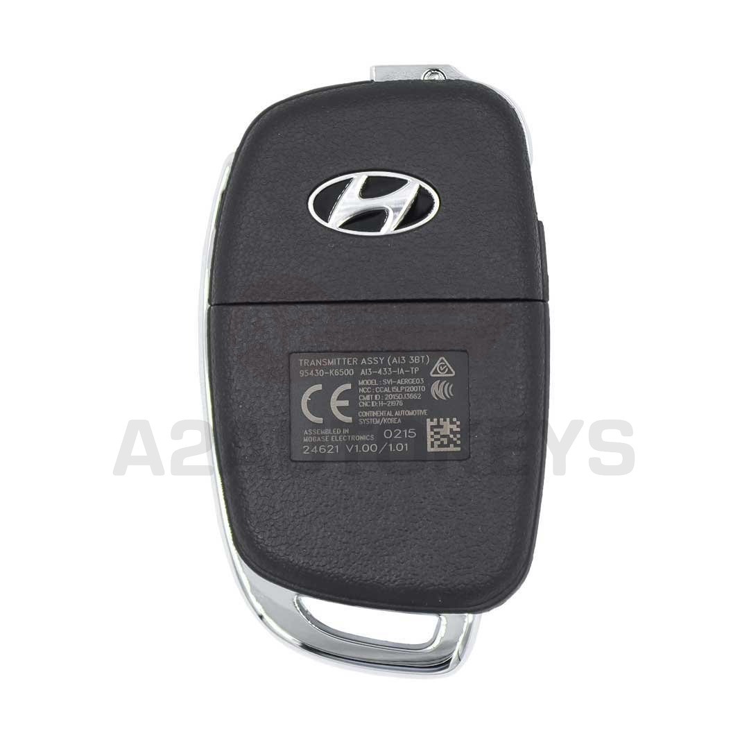 Hyundai Grand i10 2020 Genuine Flip Remote Key 3 Buttons 433MHz 95430-K6501