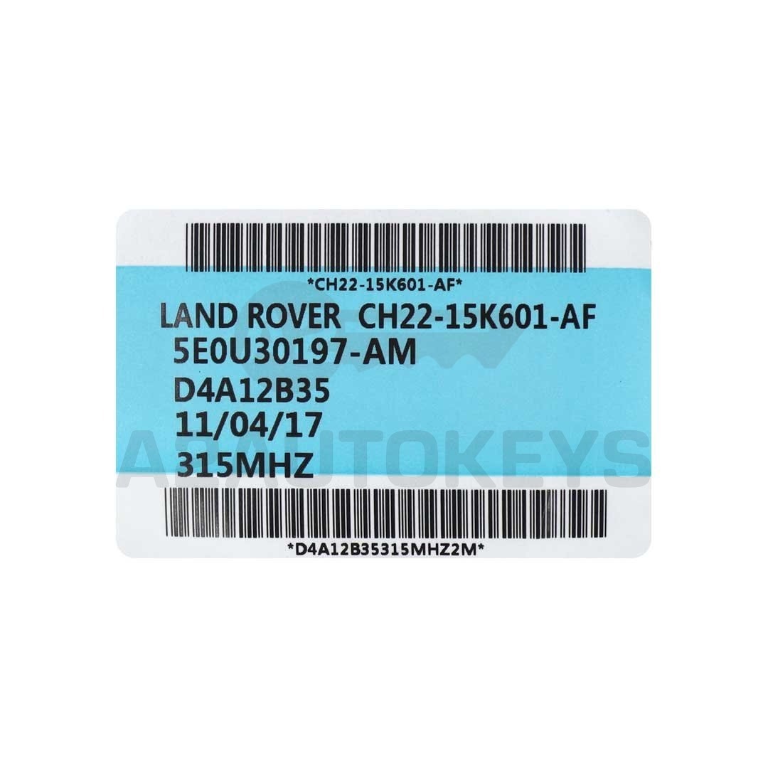 Land Rover Genuine Smart Remote key 5 Buttons 315MHz CH22-15K601-AF