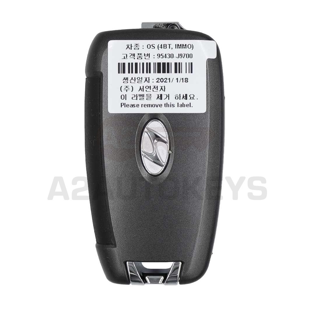 Hyundai Kona 2019 Genuine Flip Remote Key 4 Buttons 433MHz 95430-J9700