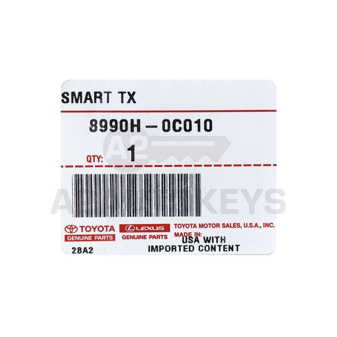 Toyota Tundra 2022 Smart Remote Key 3+1 Button 312.11/314.35MHz 8990H-0C010 / 8990H-0C011 / 8990H-AK020 / 8990H-0C012 / 99060-04002 / 99451-04002