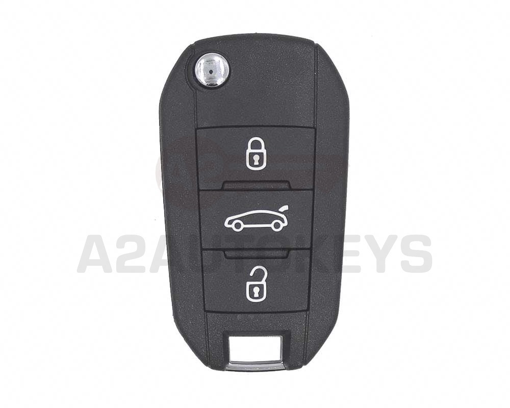Peugeot Flip Remote Key 3 Buttons 433MHz FSK 4A AES Transponder
