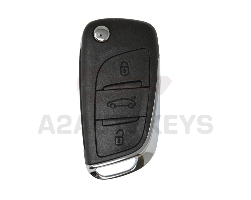 Citroen C4 DS4 Genuine Flip Remote Key 3 Buttons 433.92MHz FSK Transponder PCF7941 - 9807343977