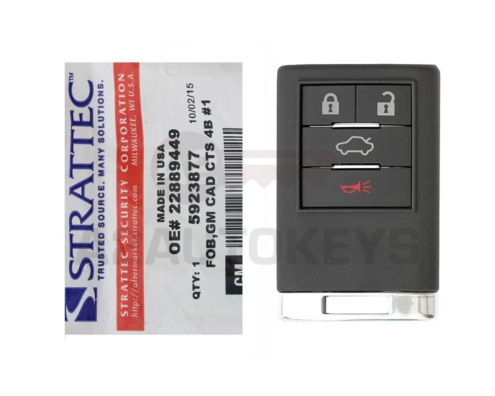 Cadillac CTS 2008 2013 Strattec Remote Key 4 Button 315MHz 5923877