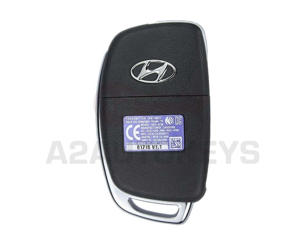 Hyundai Accent 2014-2016 Genuine Flip Remote Key 3 Buttons 433MHz 95430-1RAB1