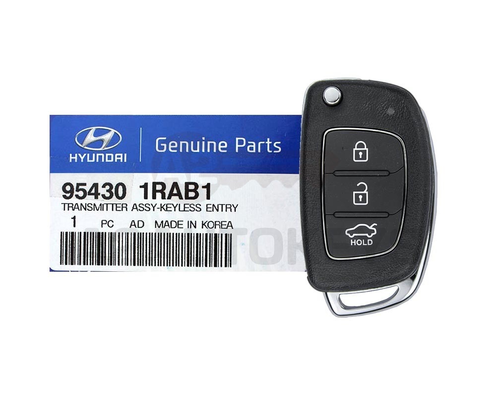 Hyundai Accent 2014-2016 Genuine Flip Remote Key 3 Buttons 433MHz 95430-1RAB1