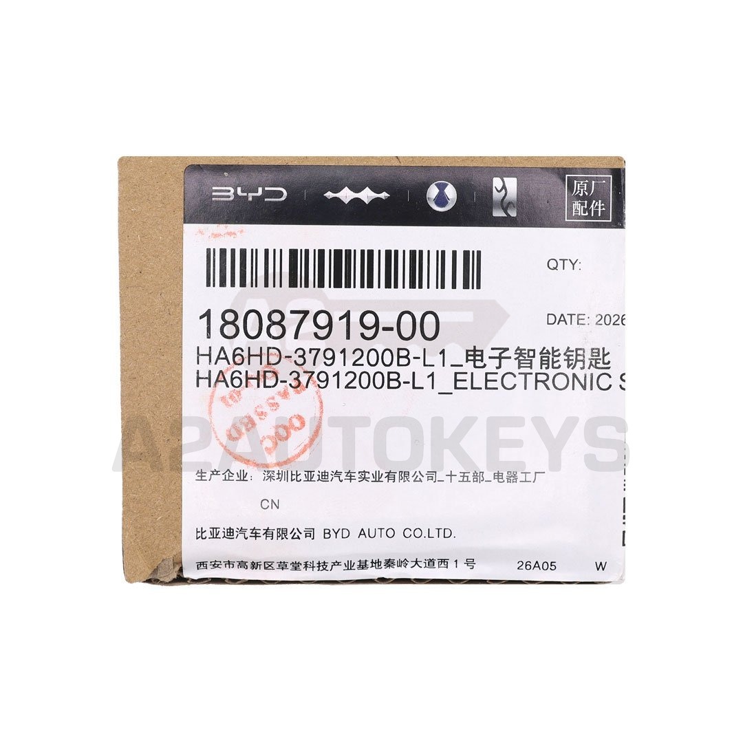 BYD Seal 05DM-i, Seal 06DM-i 2026 Genuine Smart Remote Key 4 Buttons 433.92MHz 18087919-00