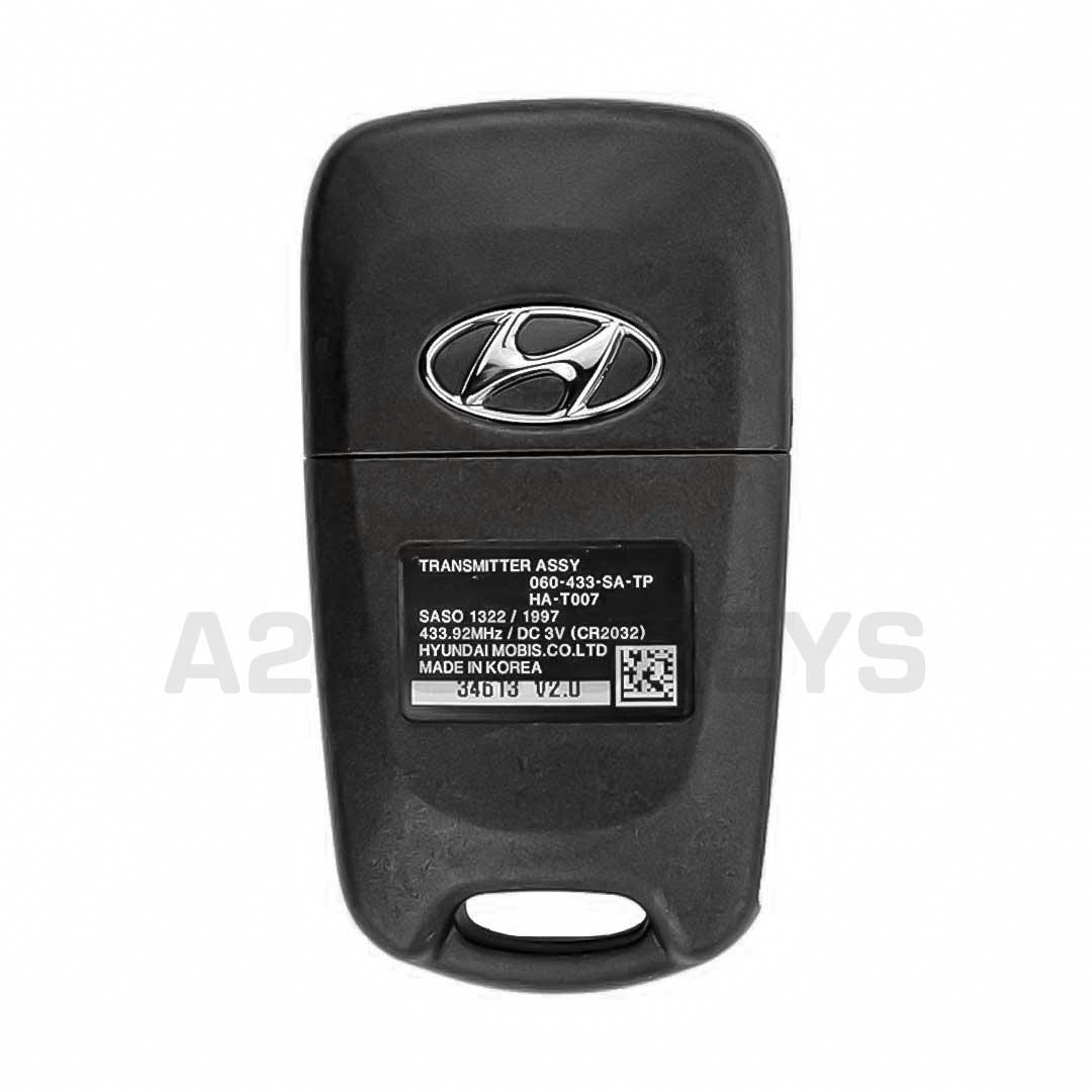 Hyundai I30 2012 Genuine Flip Remote 3 Buttons 433MHz 95430-2L630