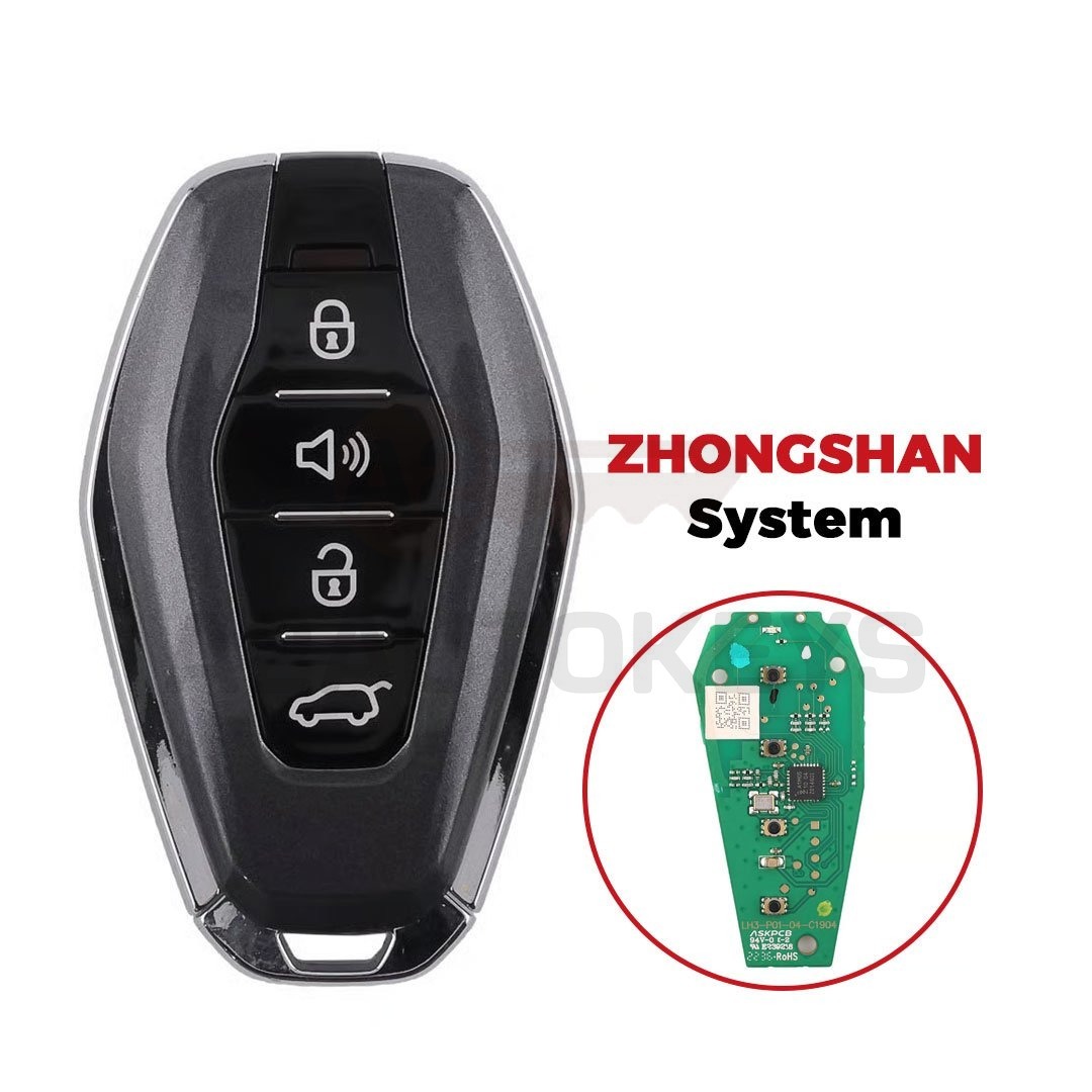 Jetour X70 Plus Original Smart Remote Key 3+1 Buttons 433.58/434.42MHz Black Color