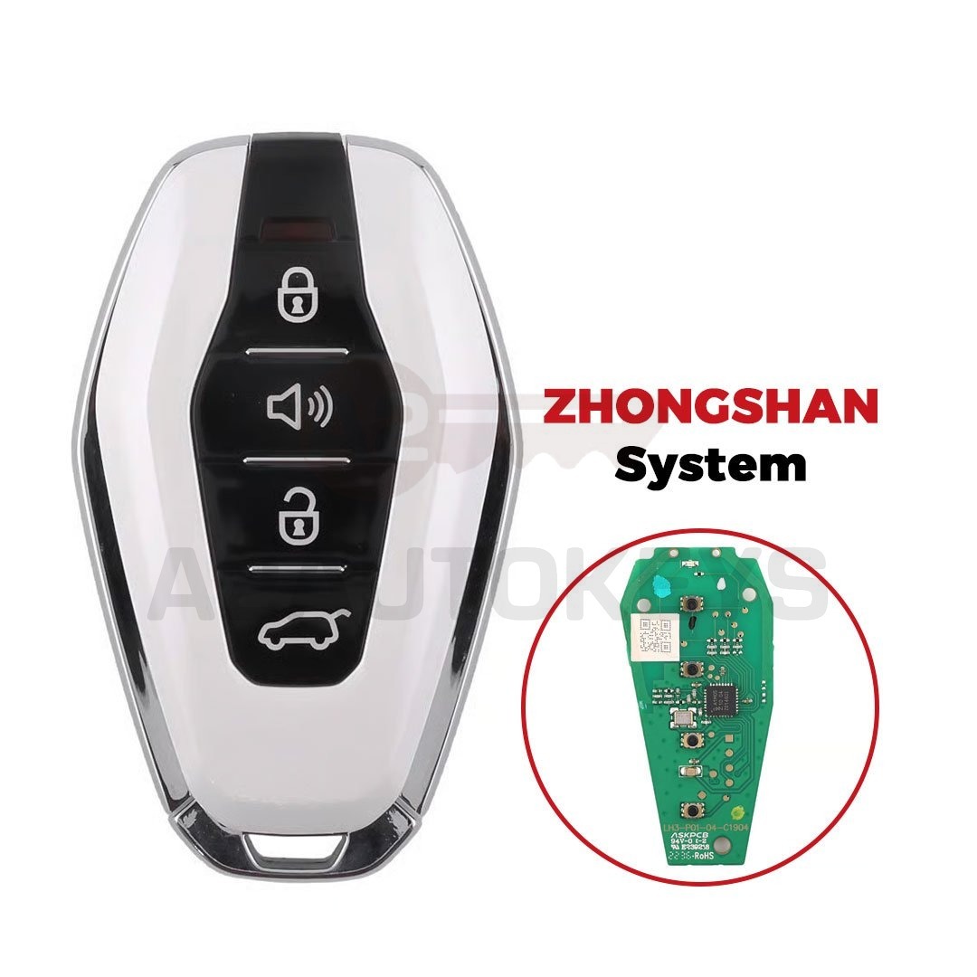 Jetour X70 Plus Original Smart Remote Key 3+1 Buttons 433.58/434.42MHz White Color