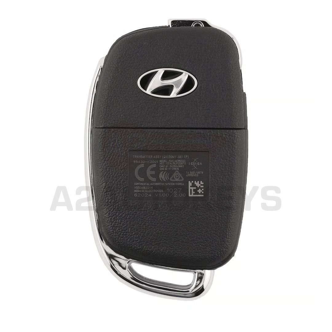 Hyundai Venue 2021 Original Flip Remote Key 3 Buttons 433MHz 95430-K3001