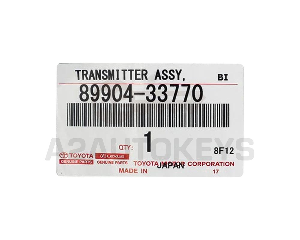 Toyota Camry Hybrid 2018-2023 Genuine Smart Remote 433MHz 89904-33770