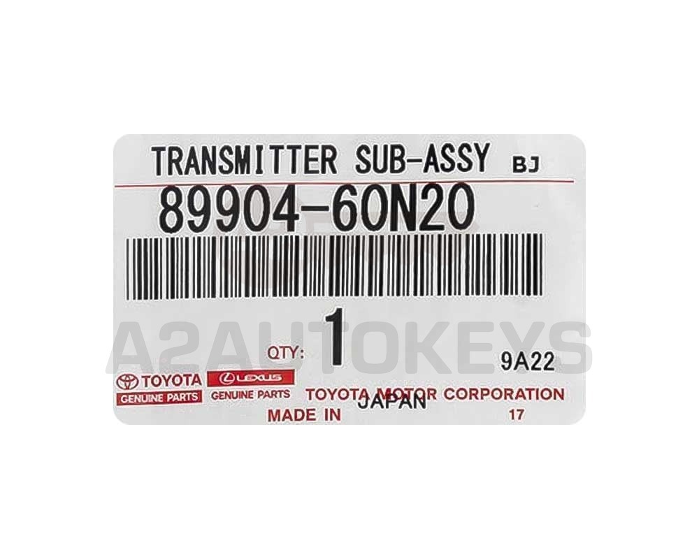 Toyota Land Cruiser 2018-2019 Genuine Smart Remote Key 433MHz 89904-60N20 / 89904-60N21 / 89904-60N22