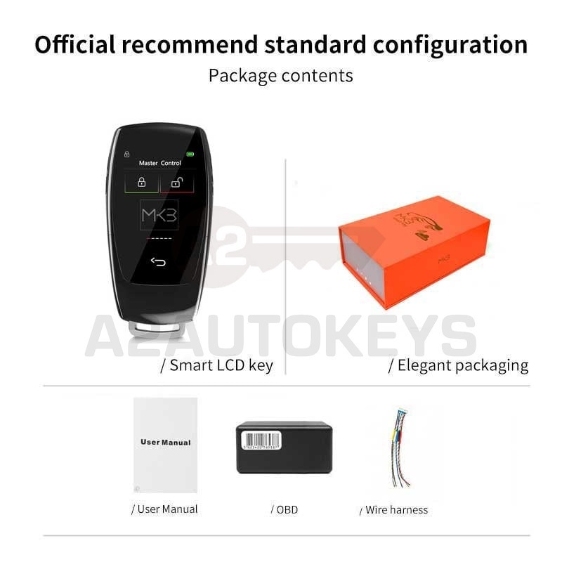 LCD Universal Modified Smart Remote Key Kit For All Keyless Entry Car Mercedes Benz Classic Style Black Color