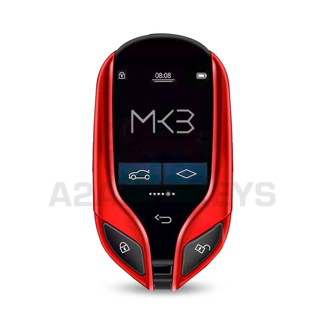LCD Universal Modified Smart Remote Key PKE System For All Keyless Car Maserati Style Red Color