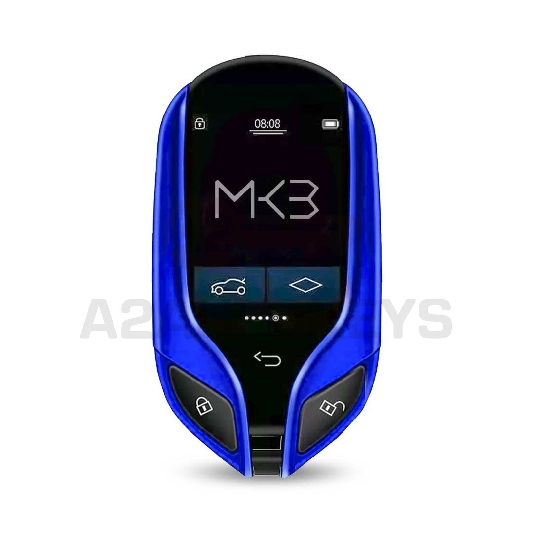 LCD Universal Modified Smart Remote Key PKE System For All Keyless Car Maserati Style Blue Color