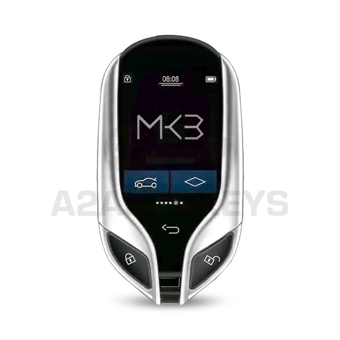 LCD Universal Modified Smart Remote Key PKE System For All Keyless Car Maserati Style Silver Color
