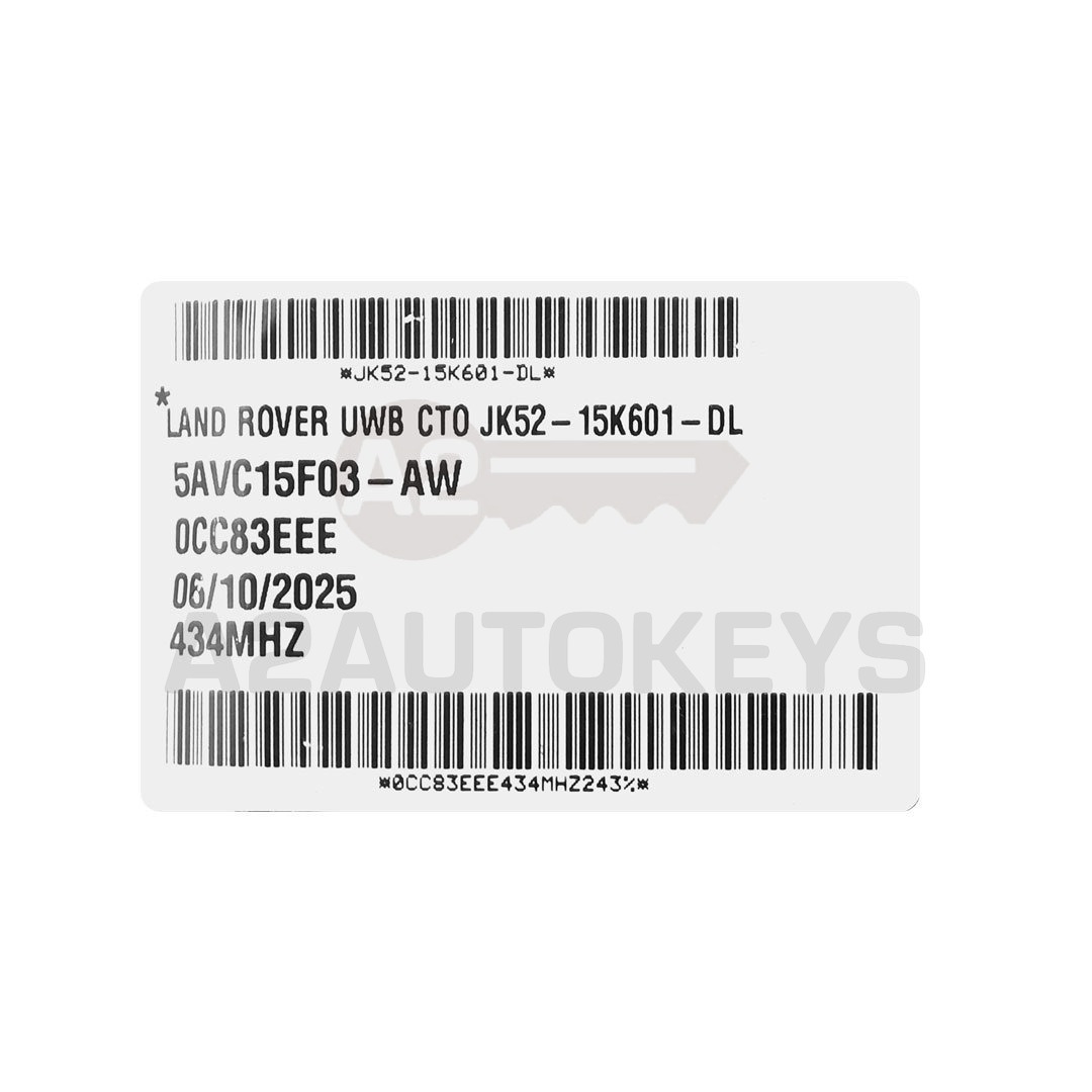 Range Rover 2018-2025 Genuine Smart Remote Key 4+1 Buttons 433MHz JK52-15K601-DL / LR116874
