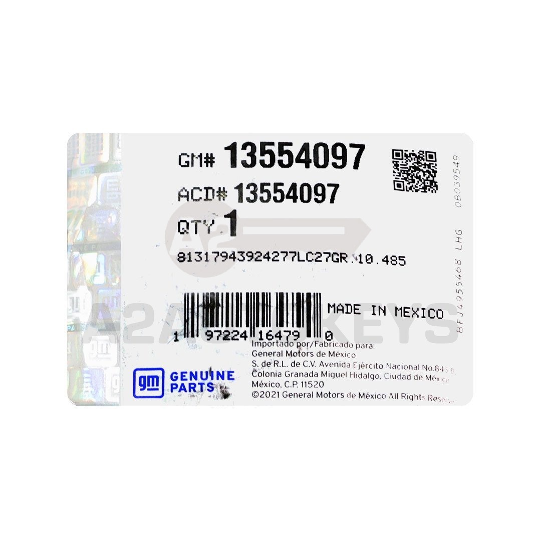 Chevrolet Blazer 2025 Genuine Smart Remote Key 5+1 Buttons 433MHz 13554097 / 13560194