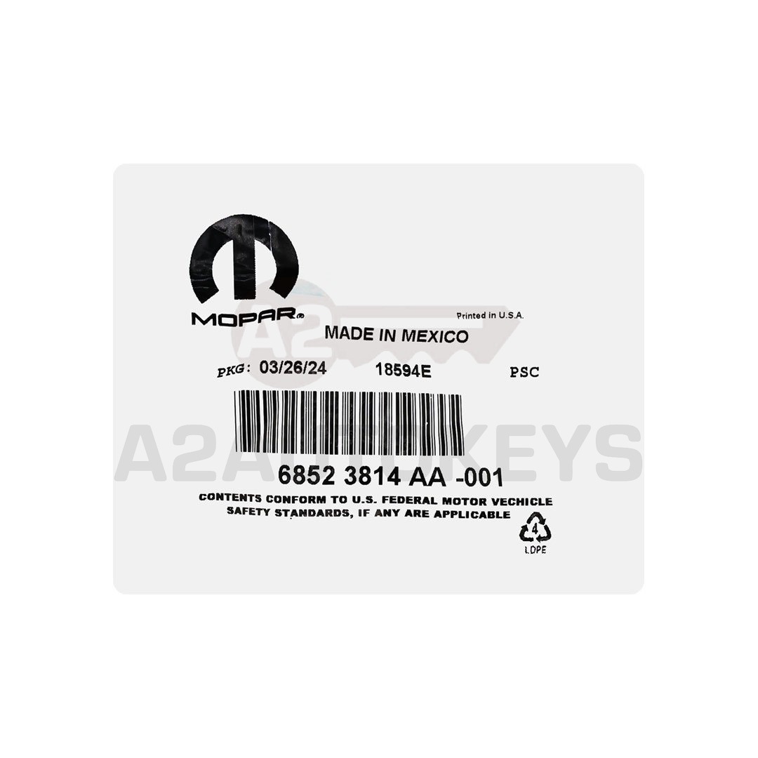 RAM 1500 2025 Genuine Smart Remote Key 4+1 Buttons 433MHz 68523814AA