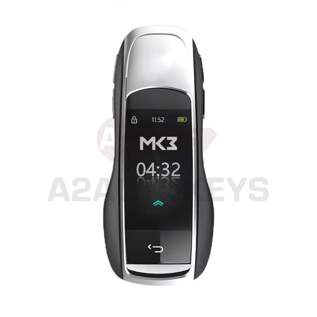 LCD ZS-09 MH-09 Universal Flip Remote Key Porsche Style Silicone Silver Color