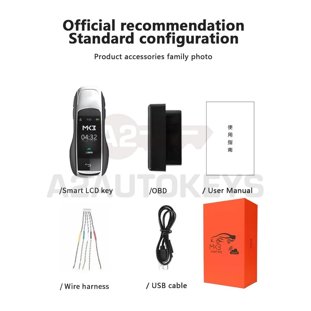LCD ZS-09 MH-09 Universal Flip Remote Key Porsche Style Silicone Silver Color