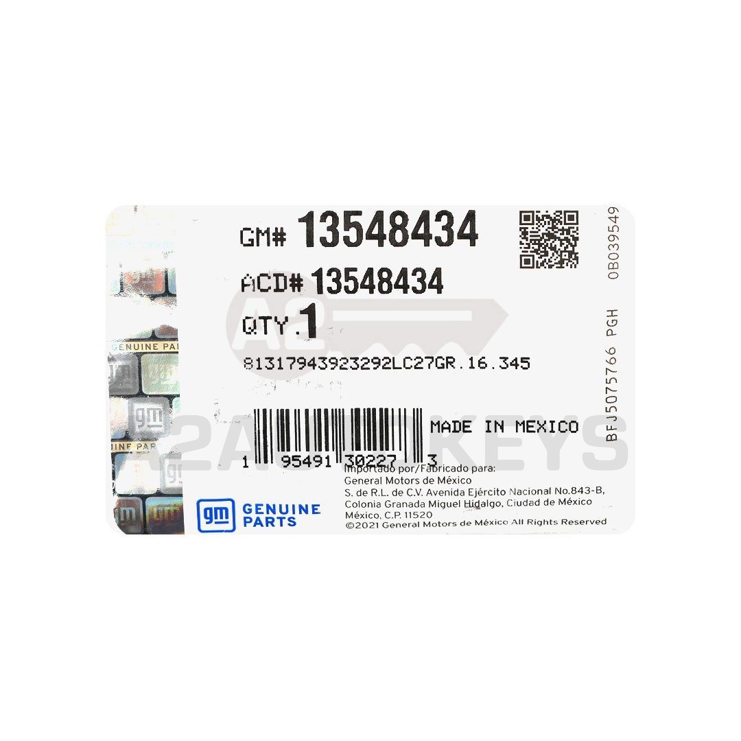 GMC Yukon 2021-2024 Genuine Smart Remote Key 5+1 Buttons 433MHz 13548434, 13545336, 13541567, 13537964