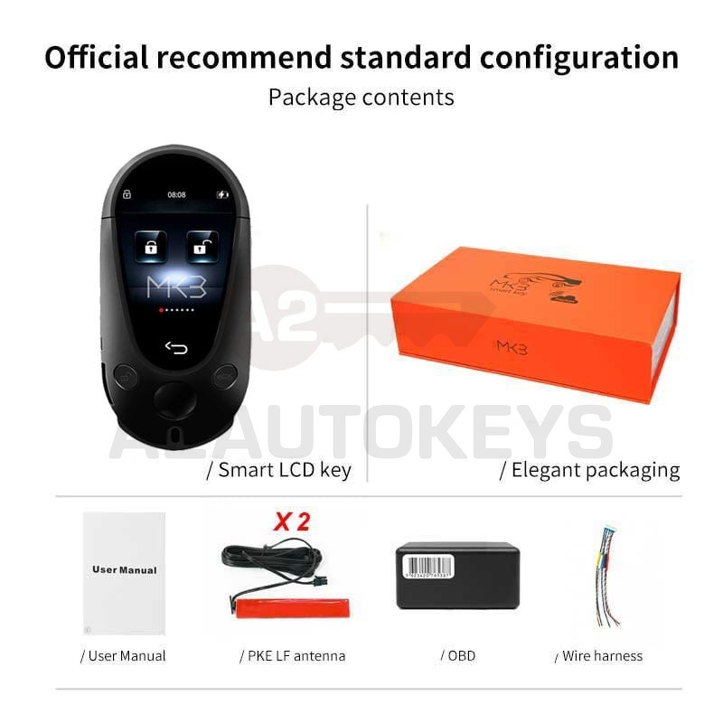 LCD Universal Modified Smart Remote Key PKE System For All Keyless Car Mercedes Benz Style Black Color
