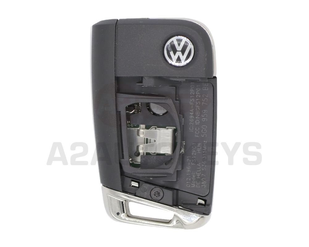 Volkswagen VW Golf MQB 2018 Flip Remote Key 3+1 Buttons 315MHz 5G0 959 753 BE