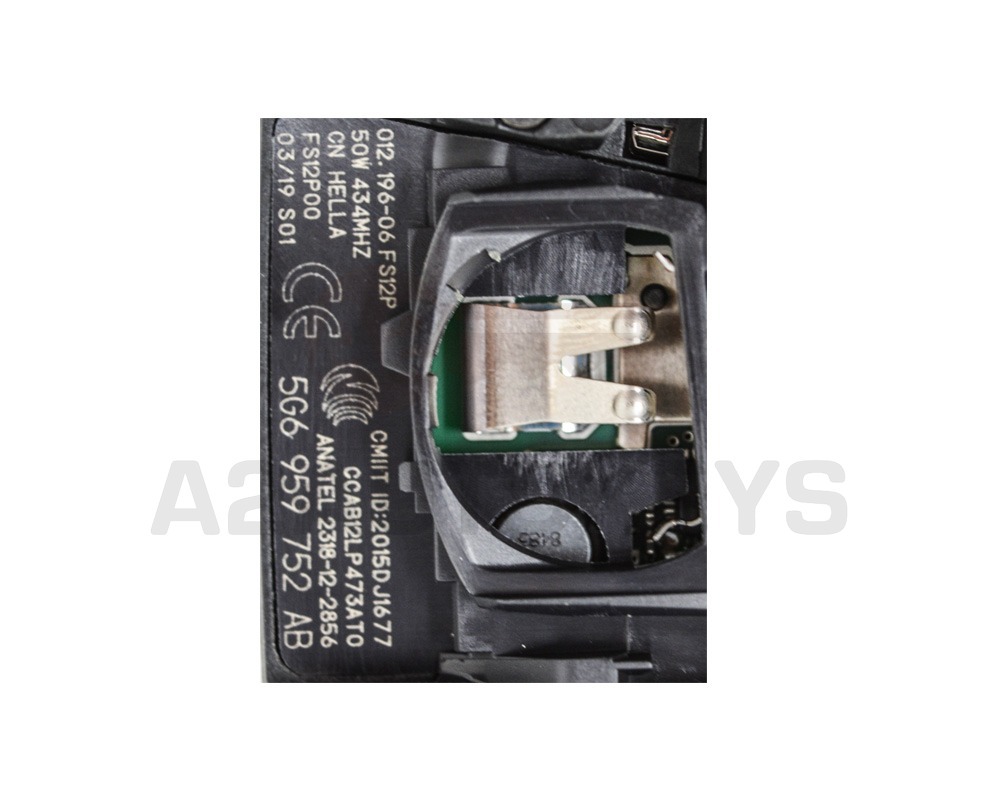 VW MQB Flip Proximity Remote Key 433MHz 3 Buttons HU162 Blade 5G6 959 752 AB