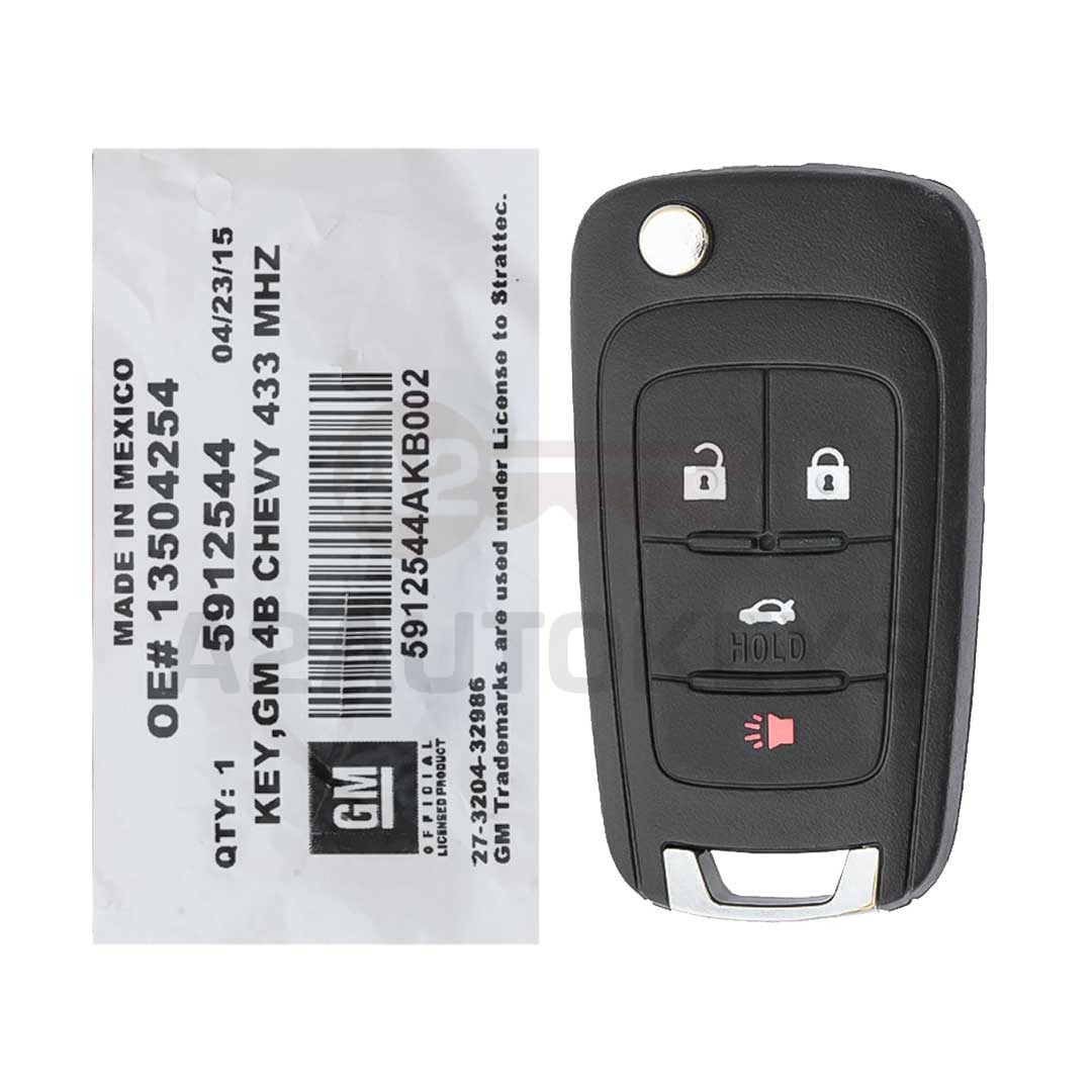 Chevrolet Malibu Cruze Impala 2013+ Genuine Flip Remote 433MHz 5912544